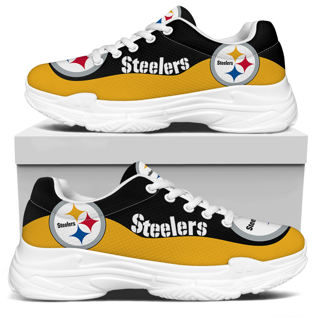 Women's Pittsburgh Steelers Edition Chunky Sneakers With Line 004